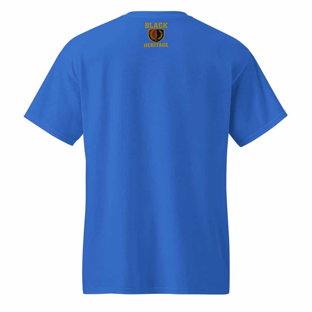 Royal blue tee with rear illustration from the Minding My Business summer collection