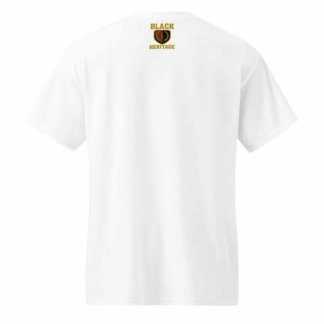 White tee with back design from Minding My Business soul dance series
